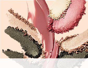 Mary Kay makeup rubs in shades of green, pink and beige.