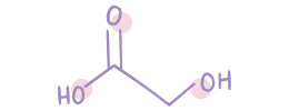 Purple and pink ingredient illustration representing alpha hydroxy acids