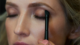 Mary Kay Chromafusion Eye Shadow being applied to model’s eyelid